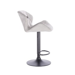 Fotel Hr111W Stalowy Welur Czarny Mat