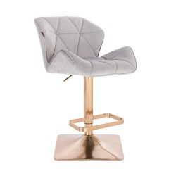 Fotel Hr111Kw Stalowy Welur Złota Podstawa