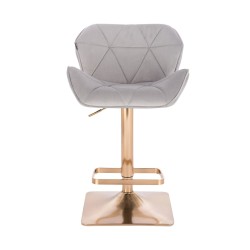 Fotel Hr111Kw Stalowy Welur Złota Podstawa