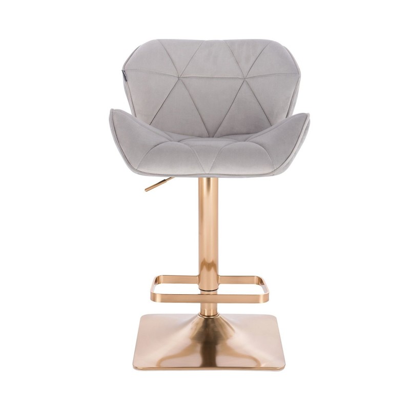 Fotel Hr111Kw Stalowy Welur Złota Podstawa