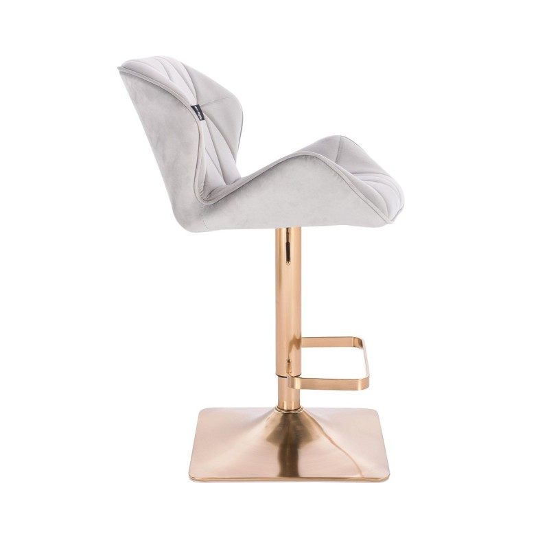 Fotel Hr111Kw Stalowy Welur Złota Podstawa