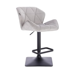 Fotel Hr111Kw Stalowy Welur Czarna Podstawa