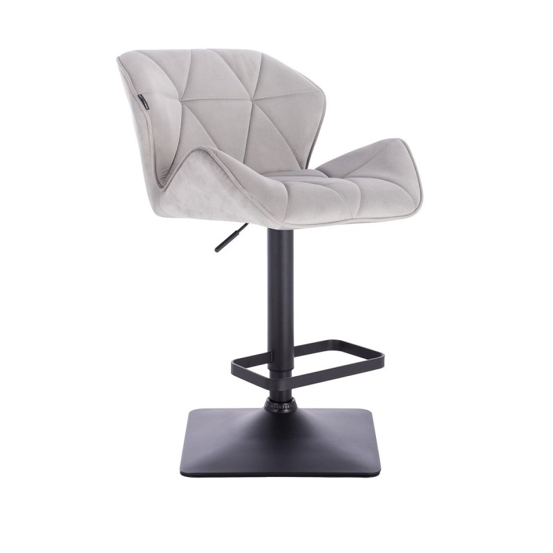 Fotel Hr111Kw Stalowy Welur Czarna Podstawa