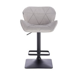 Fotel Hr111Kw Stalowy Welur Czarna Podstawa