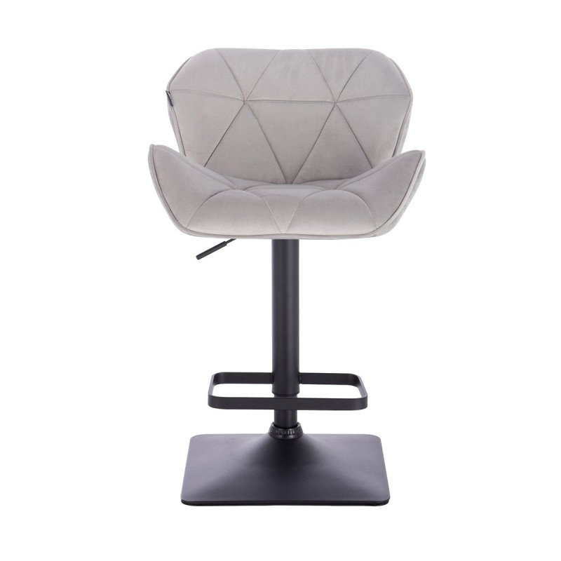 Fotel Hr111Kw Stalowy Welur Czarna Podstawa