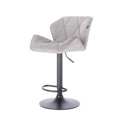 Fotel Petyr W Stalowy Welur Czarny Mat