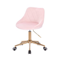 Hoker Hr1054K Pudrowy Róż Welur Złota Podstawa | Luksus