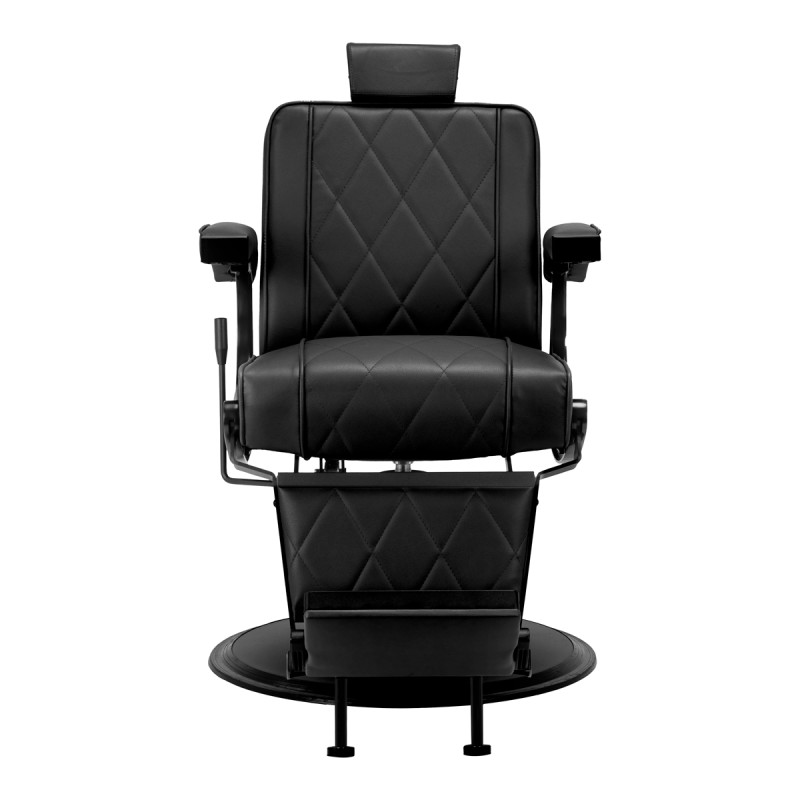 Fotel barberski Hair System BM88066B czarny na czarnej podstawie