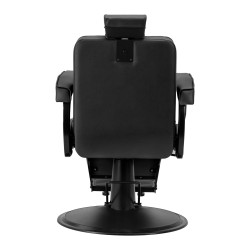 Fotel barberski Hair System BM88066B czarny na czarnej podstawie