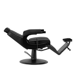 Fotel barberski Hair System BM88066B czarny na czarnej podstawie