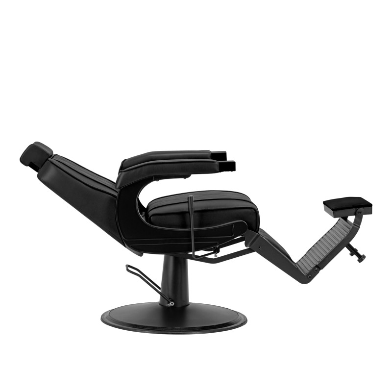 Fotel barberski Hair System BM88066B czarny na czarnej podstawie