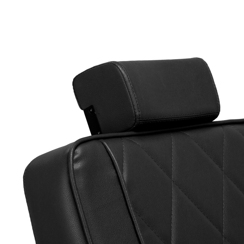 Fotel barberski Hair System BM88066B czarny na czarnej podstawie