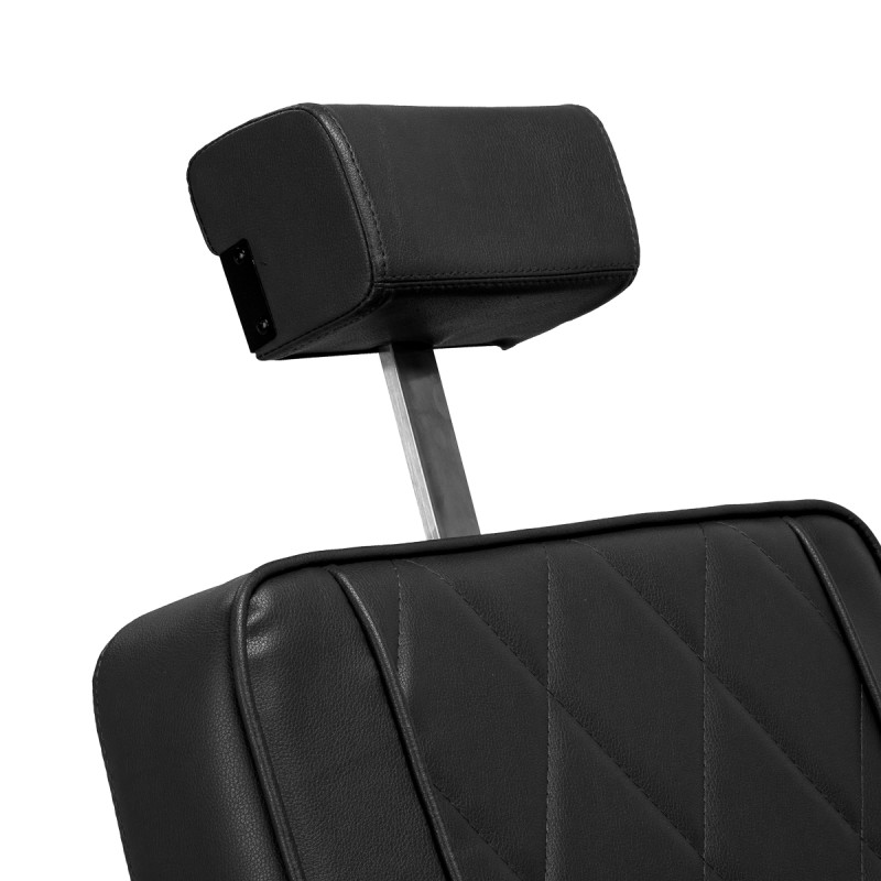 Fotel barberski Hair System BM88066B czarny na czarnej podstawie