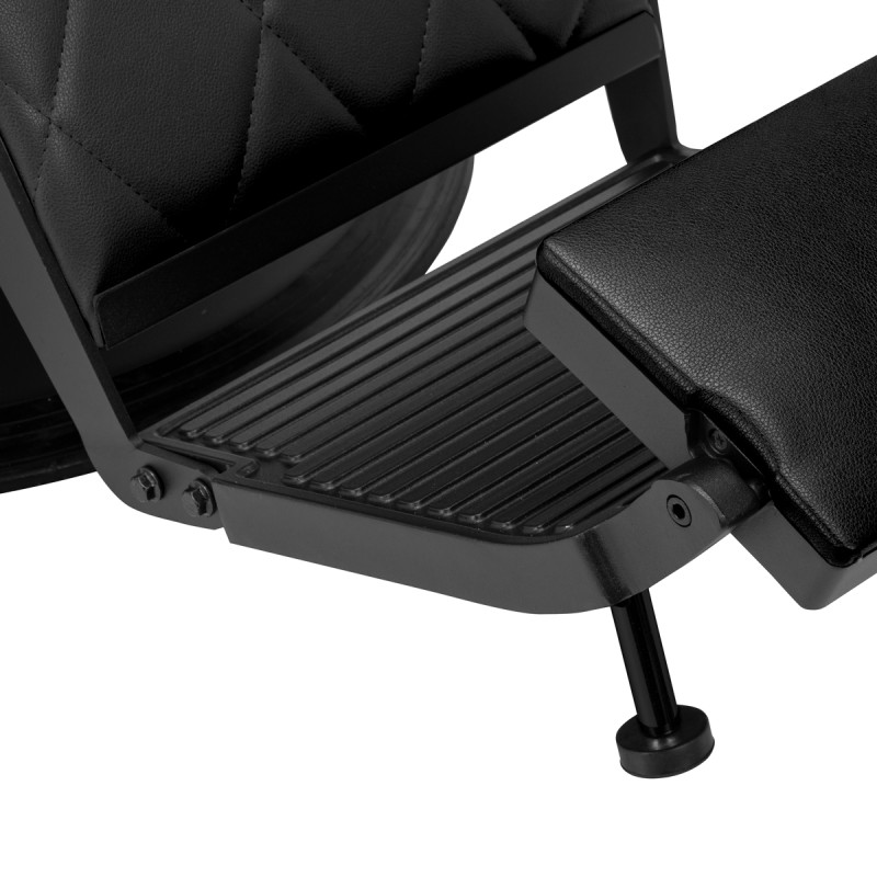 Fotel barberski Hair System BM88066B czarny na czarnej podstawie