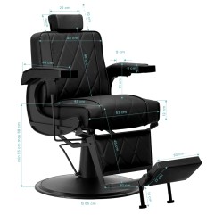 Fotel barberski Hair System BM88066B czarny na czarnej podstawie
