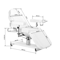 Fotel kosmetyczny hydrauliczny Sillon A 210DH z kołyską biały