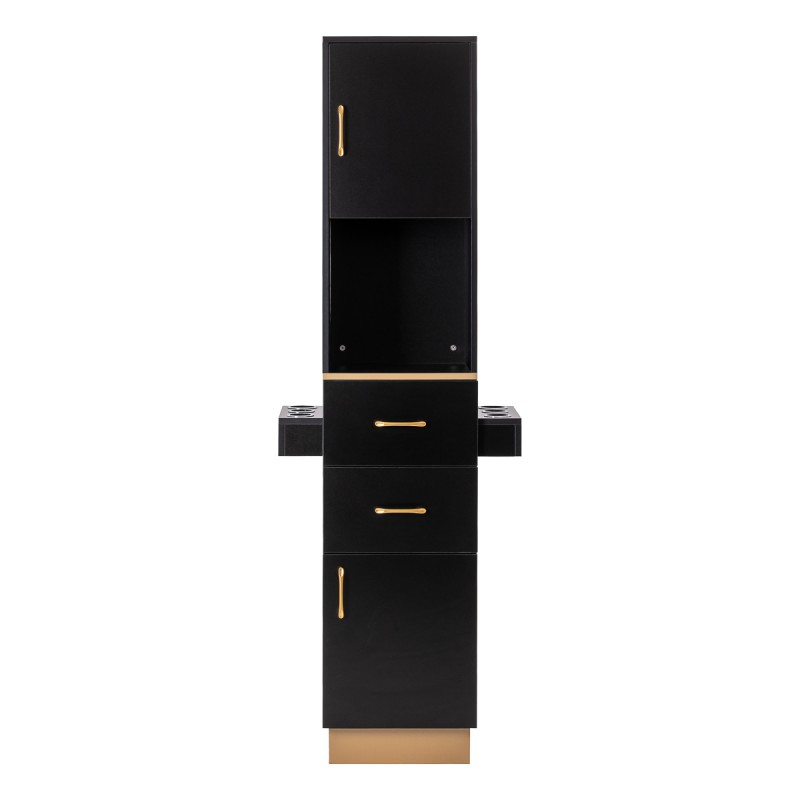 Stacja fryzjerska Labor Gabbiano TOTEM czarna ze złotym okuciem