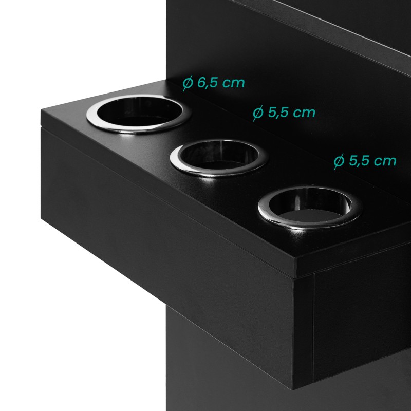 Stacja fryzjerska Labor Gabbiano TOTEM czarna z czarnym okuciem