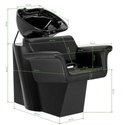 Myjnia fryzjerska Gabbiano Lucca czarna