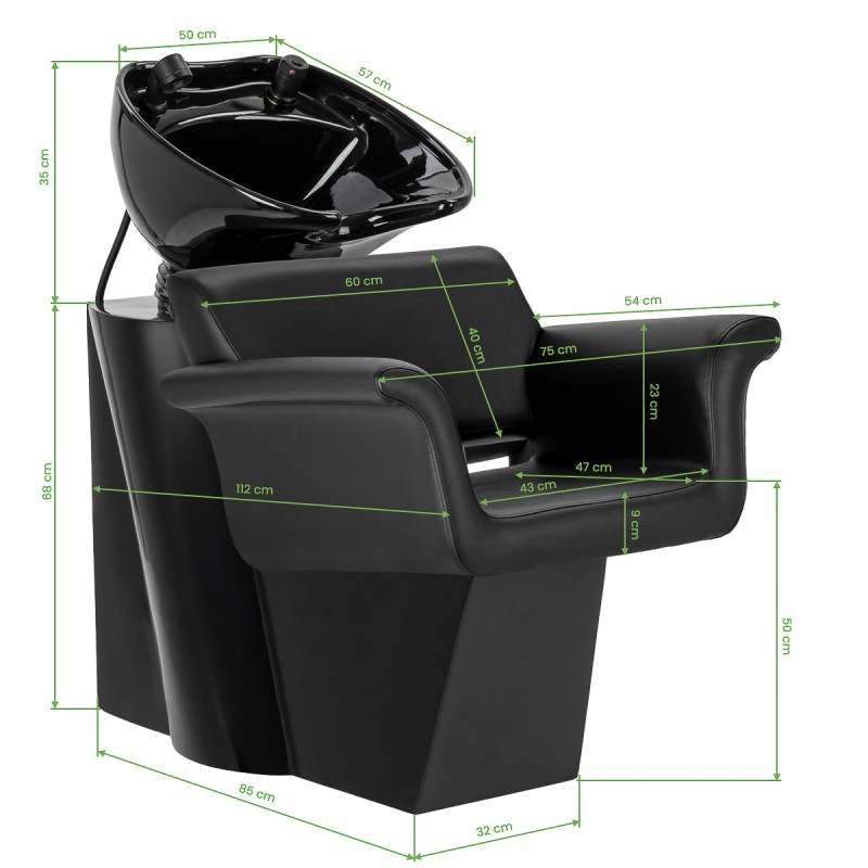 Myjnia fryzjerska Gabbiano Lucca czarna