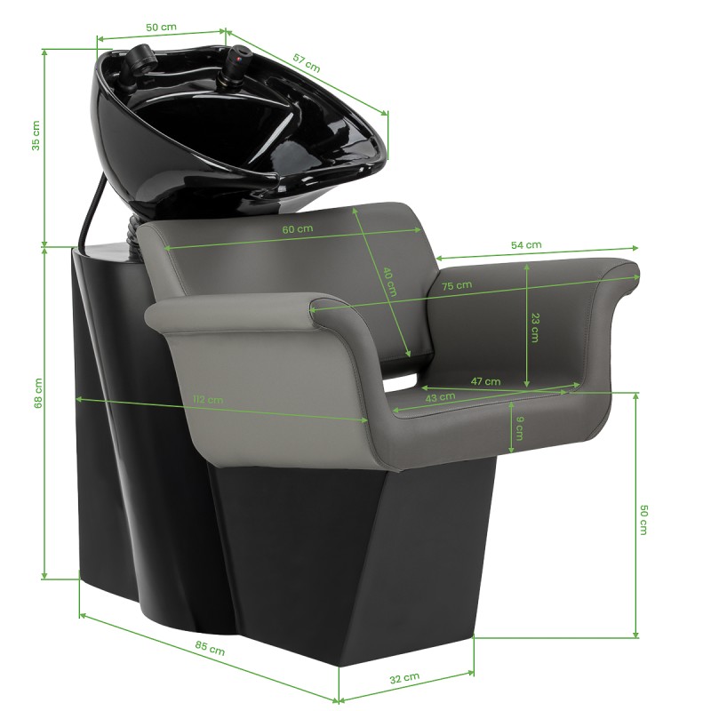 Myjnia fryzjerska Gabbiano Lucca szara