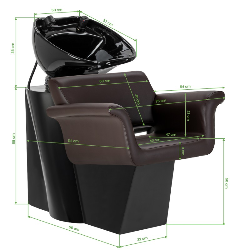 Myjnia fryzjerska Gabbiano Lucca brązowa