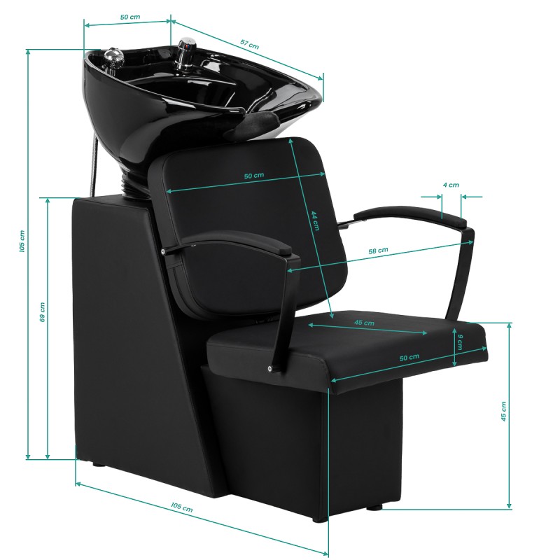 Myjnia fryzjerska Hair System Edge Noir czarna