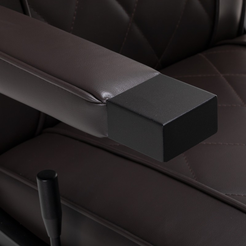 Fotel barberski Hair System BM88066B brązowy na czarnej podstawie