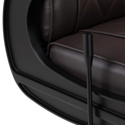Fotel barberski Hair System BM88066B brązowy na czarnej podstawie