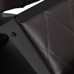 Fotel barberski Hair System BM88066B brązowy na czarnej podstawie