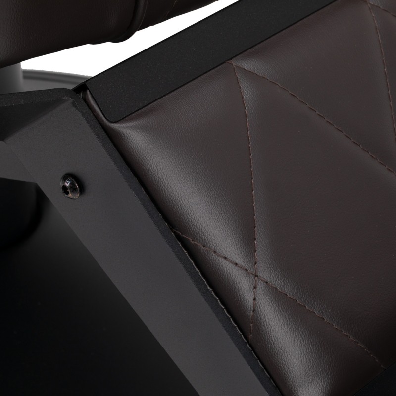 Fotel barberski Hair System BM88066B brązowy na czarnej podstawie