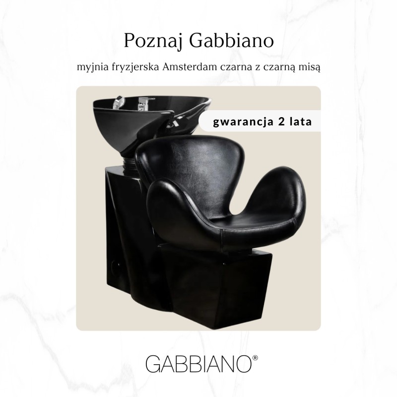 Myjnia fryzjerska Gabbiano Amsterdam czarna z czarną misą
