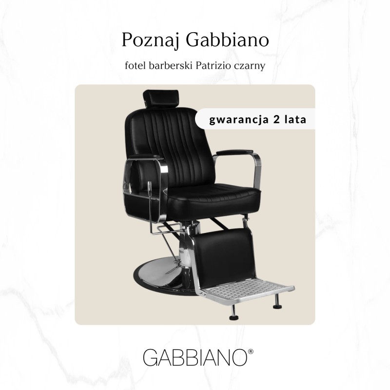 Fotel barberski Gabbiano Patrizio czarny