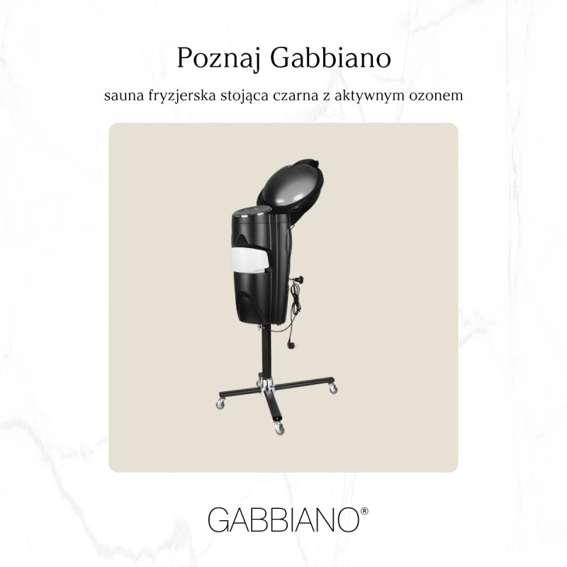 Sauna fryzjerska stojąca Gabbiano z aktywnym ozonem czarna