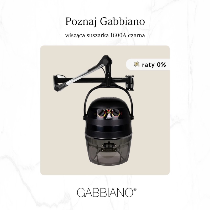 Suszarka fryzjerska wisząca Gabbiano 1600A jednobiegowa czarna