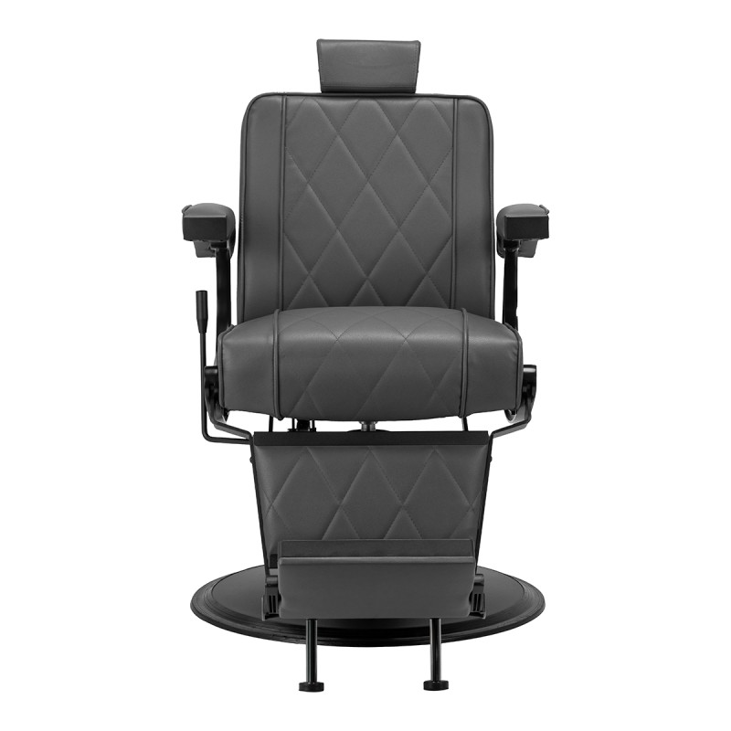 Fotel barberski Hair System BM88066B szary na czarnej podstawie