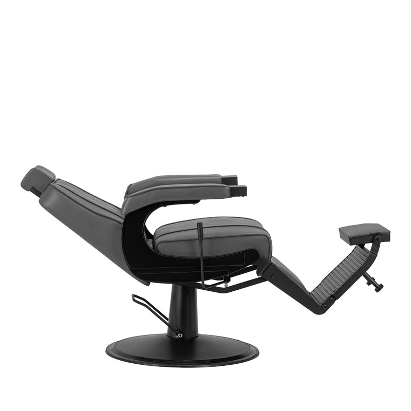 Fotel barberski Hair System BM88066B szary na czarnej podstawie