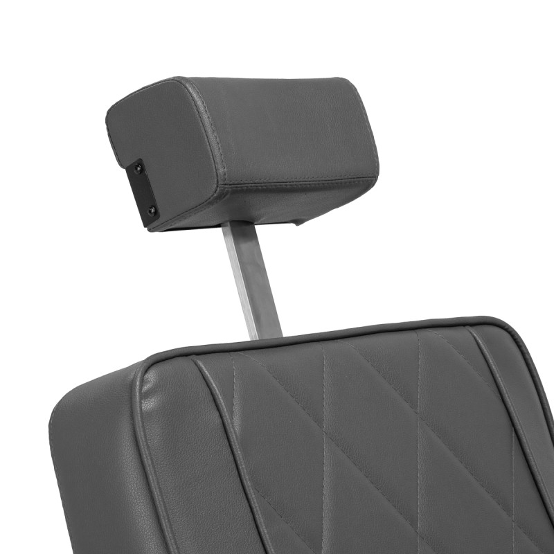Fotel barberski Hair System BM88066B szary na czarnej podstawie