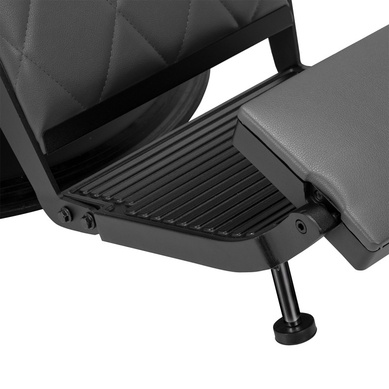 Fotel barberski Hair System BM88066B szary na czarnej podstawie