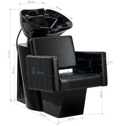 Myjnia fryzjerska Gabbiano Ankara czarna z czarną misą