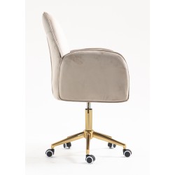 Fotel Hr280K Latte Welur Złota Podstawa