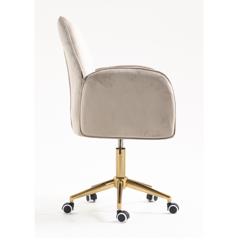 Fotel Hr280K Latte Welur Złota Podstawa