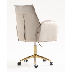 Fotel Hr280K Latte Welur Złota Podstawa