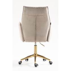 Fotel Hr280K Latte Welur Złota Podstawa