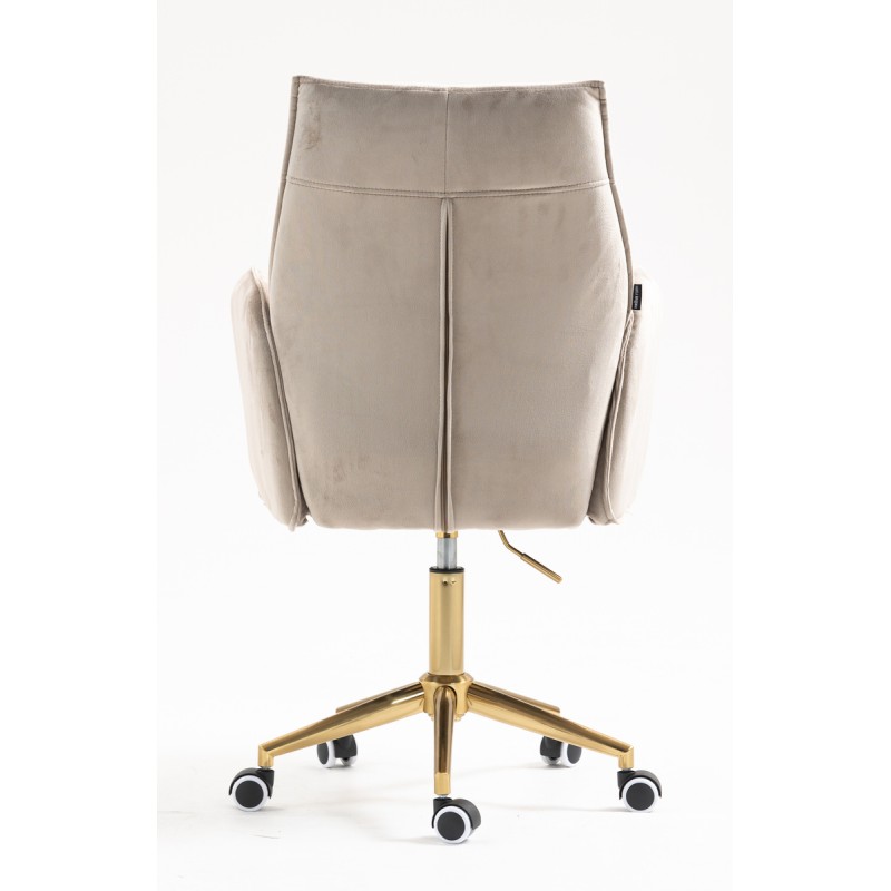 Fotel Hr280K Latte Welur Złota Podstawa