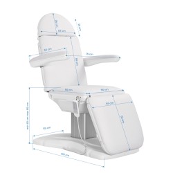 FOTEL KOSMETYCZNY ELEKTR. ECLIPSE 4 SILN. BIAŁY