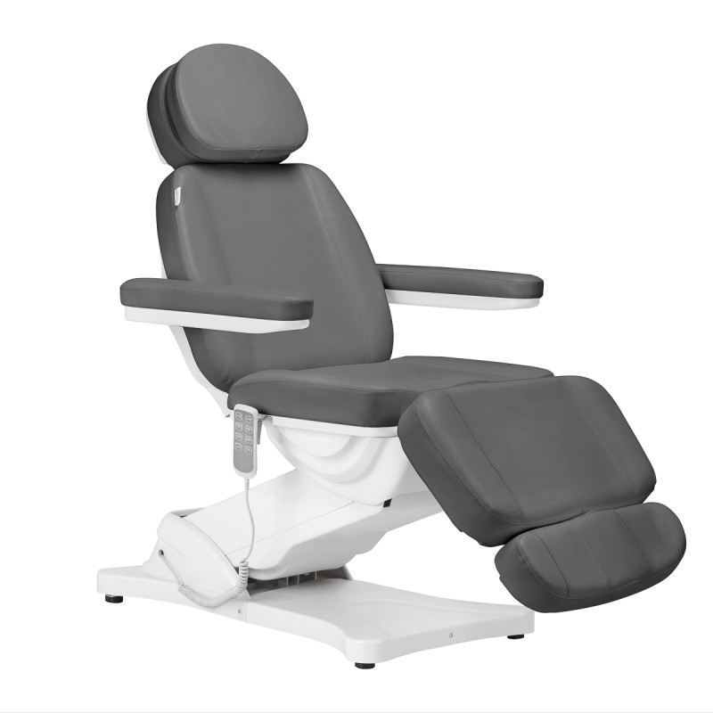 Fotel kosmetyczny elektryczny do pedicure Sillon Classic 4 silniki z kołyską szary