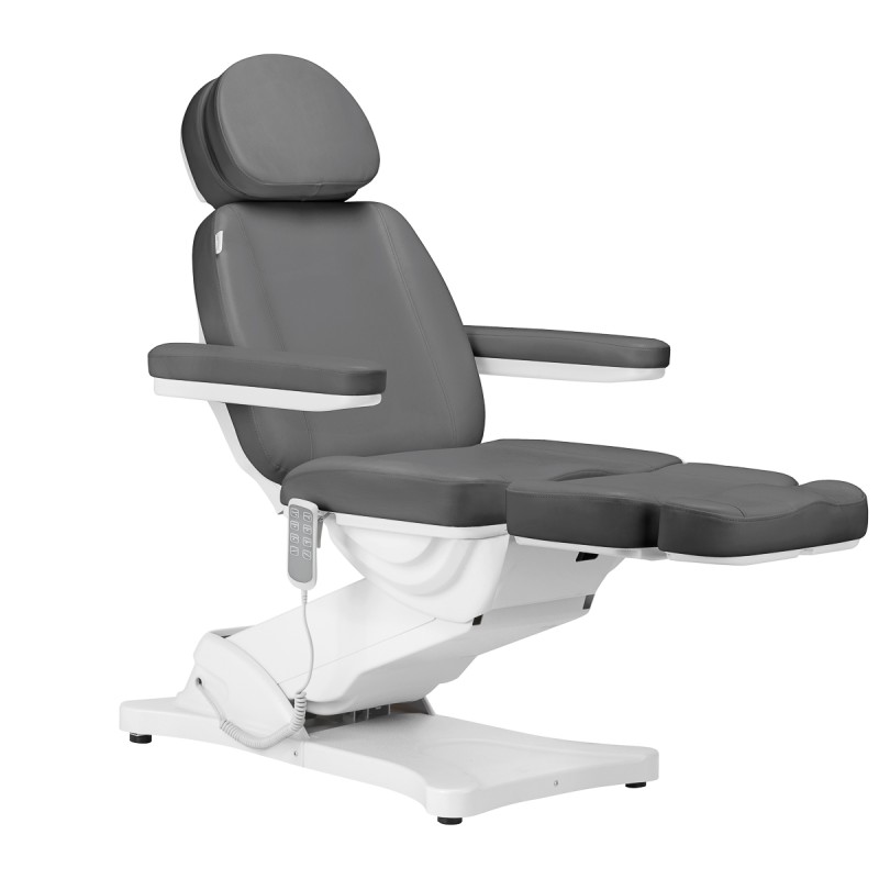 Fotel kosmetyczny elektryczny do pedicure Sillon Classic 4 silniki z kołyską szary