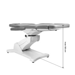 Fotel kosmetyczny elektryczny obrotowy Azzurro 869A 4 silniki szary