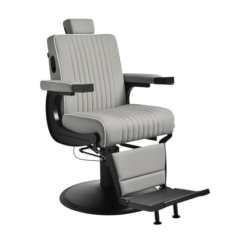 Fotel barberski Gabbiano Levi szary